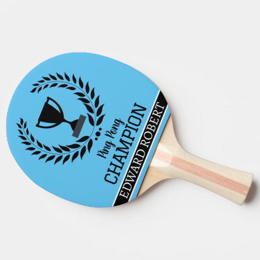 Gepersonaliseerde naam van Ping pong kampioen typo Tafeltennisbatje (Zijkant)