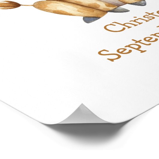 Gepersonaliseerde naam Verjaardag Giraffe Kwekerij Poster (Hoek)