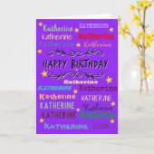 Gepersonaliseerde naam verjaardag Kaart- meerdere Kaart (Gele Bloem)