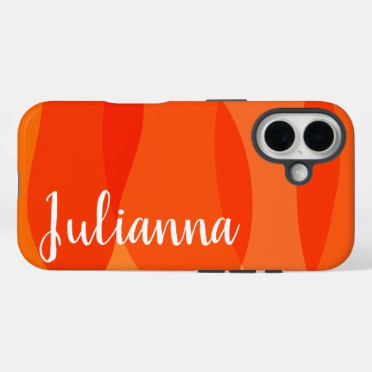 Gepersonaliseerde naam Vibrant Helder Rood Sinaasa Case-Mate iPhone Case (Achterkant (horizontaal))