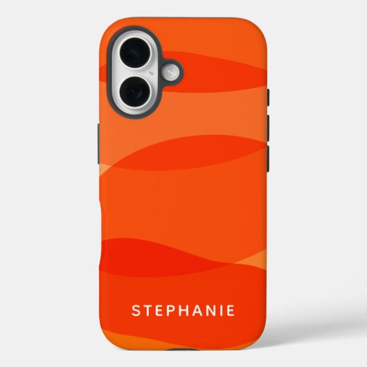 Gepersonaliseerde naam Vibrant rood Sinaasappel Ab Case-Mate iPhone Case (Achterkant)