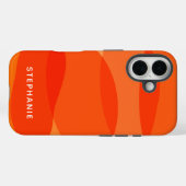 Gepersonaliseerde naam Vibrant rood Sinaasappel Ab Case-Mate iPhone Case (Achterkant (horizontaal))