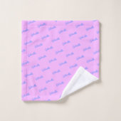 Gepersonaliseerde naam Vibrant Roze Blauw Kinder T Bad Handdoek (Wasdoekje)