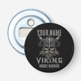 Gepersonaliseerde NAAM Viking Warrior Heritage Button Flesopener