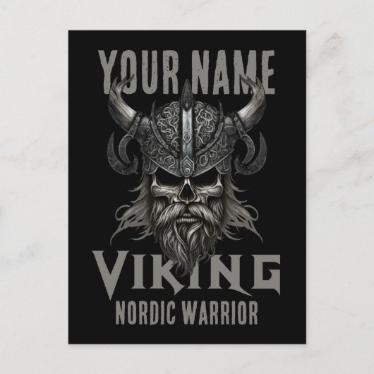 Gepersonaliseerde NAAM Viking Warrior Heritage Feestdagenkaart (Voorkant)