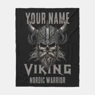 Gepersonaliseerde NAAM Viking Warrior Heritage Fleece Deken