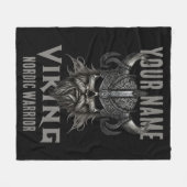 Gepersonaliseerde NAAM Viking Warrior Heritage Fleece Deken (Voorkant (Horizontaal))