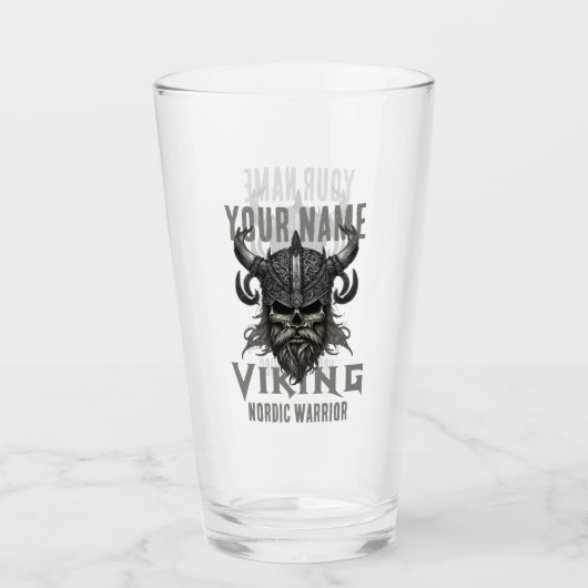 Gepersonaliseerde NAAM Viking Warrior Heritage Glas (Voorkant)