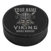 Gepersonaliseerde NAAM Viking Warrior Heritage Hockey Puck (3/4)