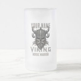 Gepersonaliseerde NAAM Viking Warrior Heritage Matglas Bierpul