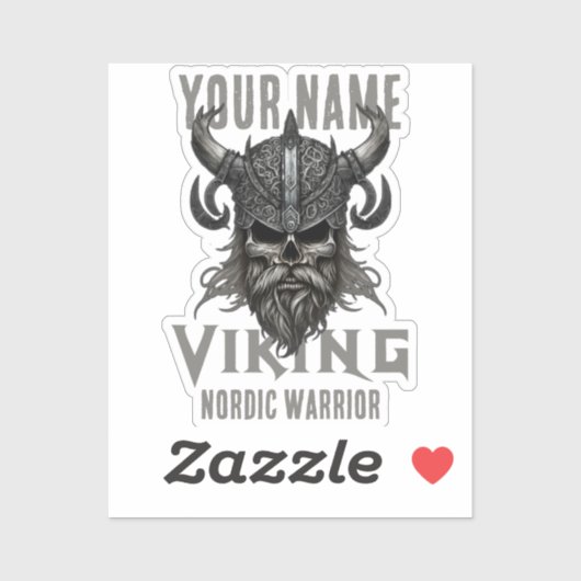 Gepersonaliseerde NAAM Viking Warrior Heritage Sticker (Vel)