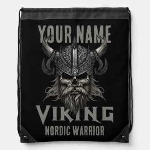 Gepersonaliseerde NAAM Viking Warrior Heritage Trekkoord Rugzakje