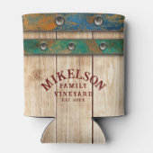 Gepersonaliseerde naam Vineyard Wood Barrel Blikjeskoeler (Achterkant)