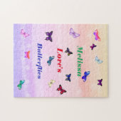 Gepersonaliseerde naam vlinder Puzzel Legpuzzel (Horizontaal)