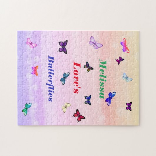 Gepersonaliseerde naam vlinder Puzzel Legpuzzel (Horizontaal)