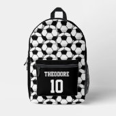 Gepersonaliseerde naam Voetbal Football Ball Patte Bedrukte Rugzak (Voorkant)