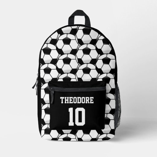 Gepersonaliseerde naam Voetbal Football Ball Patte Bedrukte Rugzak (Voorkant)