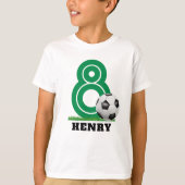 Gepersonaliseerde Naam Voetbal Jongen Verjaardag T-shirt (Voorkant)