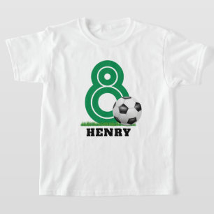 Gepersonaliseerde Naam Voetbal Jongen Verjaardag T-shirt