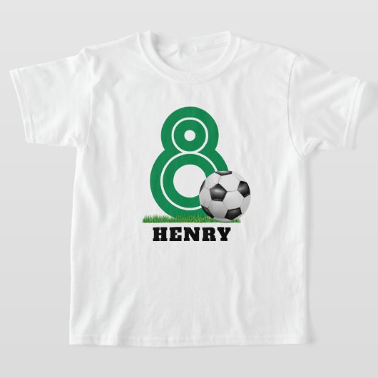 Gepersonaliseerde Naam Voetbal Jongen Verjaardag T-shirt (Laagn)