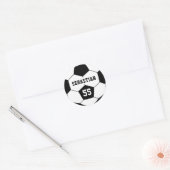 Gepersonaliseerde naam Voetbal Ronde Sticker (Envelop)