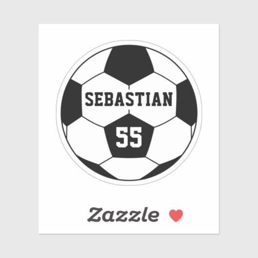 Gepersonaliseerde naam Voetbal Sticker (Vel)