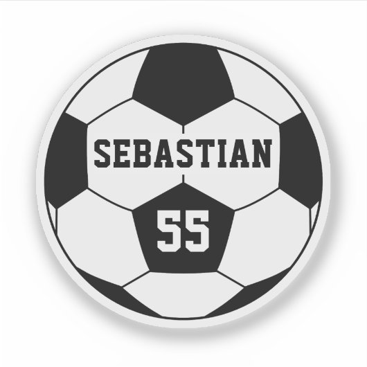 Gepersonaliseerde naam Voetbal Sticker (Voorkant)
