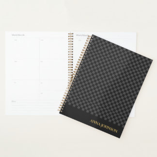 Gepersonaliseerde naam voor geruit patroon planner