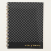 Gepersonaliseerde naam voor geruit patroon planner (Voorkant)
