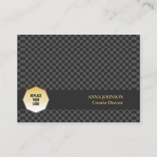 Gepersonaliseerde naam voor geruit patroon visitekaartje (Voorkant)