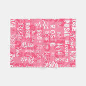 Gepersonaliseerde naam voor Rosie Pink Fleece Deken (Voorkant (Horizontaal))