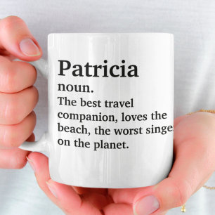 Gepersonaliseerde naam vriend met grappige definit koffiemok