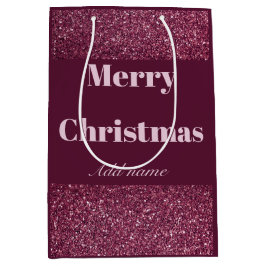 Gepersonaliseerde naam vrolijk kerstcadeau tas medium cadeauzakje