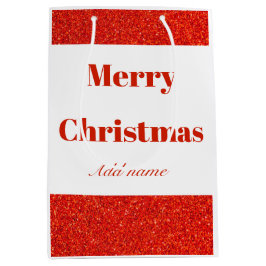 Gepersonaliseerde naam vrolijk kerstcadeau tas medium cadeauzakje