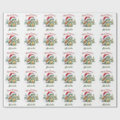 Gepersonaliseerde naam Vrolijke Kerstschildpad in  Cadeaupapier (Vlak)