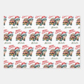 Gepersonaliseerde naam Vrolijke Kerstschildpad in Inpakpapier Vel (Voorkant)