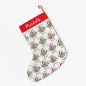 Gepersonaliseerde naam Vrolijke Kerstschildpad in  Kleine Kerstsok (Achterkant (Hangend))