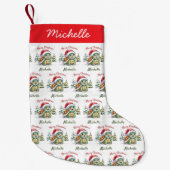 Gepersonaliseerde naam Vrolijke Kerstschildpad in  Kleine Kerstsok (Voorkant)