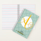 Gepersonaliseerde naam w / Initiaal & Victoriaans  Notitieboek (Binnen)