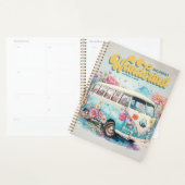 Gepersonaliseerde naam Wanderlust Retro Bus Reizen Planner (Display)