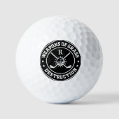 Gepersonaliseerde naam Wapens van Grass Destructio Golfballen (Voorkant)