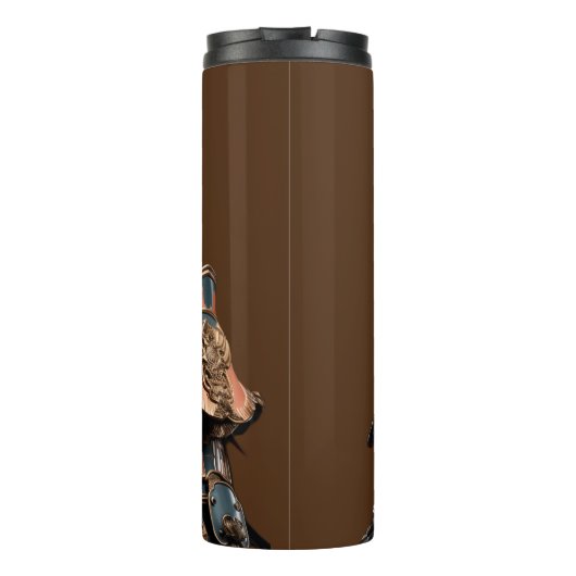 Gepersonaliseerde naam Warrior Armor Thermische Tu Thermosbeker (Achterkant)