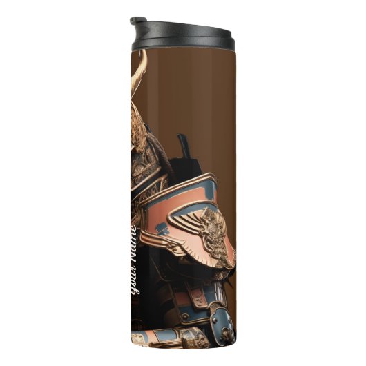 Gepersonaliseerde naam Warrior Armor Thermische Tu Thermosbeker (Geroteerd rechts)