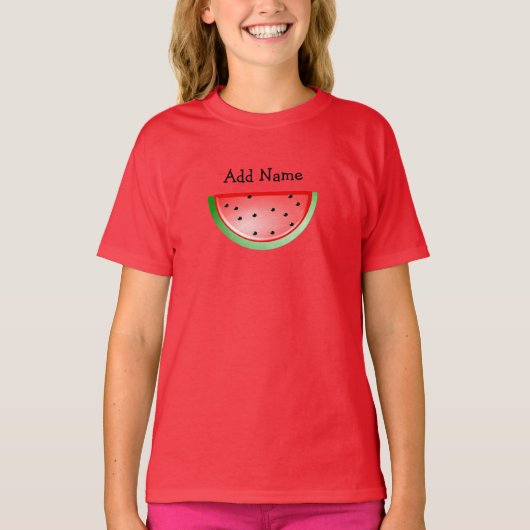 Gepersonaliseerde naam Watermelon Girl's Shirt (Voorkant)
