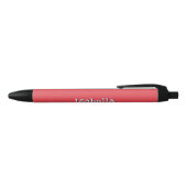 Gepersonaliseerde naam Watermelon Red Chic Trendy Zwarte Inkt Pen (Bovenkant)