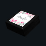 Gepersonaliseerde naam Waterverf Boho bloemen brui Cadeaudoosje<br><div class="desc">Boho Chic is oorspronkelijk geschilderd door Lorena Depante. Personaliseer met een naam in een elegant en modern script lettertype.</div>
