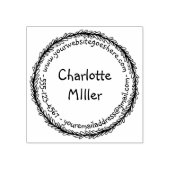 Gepersonaliseerde naam Website E-mail en telefoonn Rubberstempel (Afrduk)