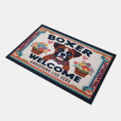 Gepersonaliseerde naam Welkom Boxer Hondenliefhebb Deurmat (Schuin)