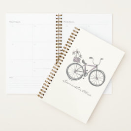 Gepersonaliseerde naam Whimsical Bicycle Schattige Planner