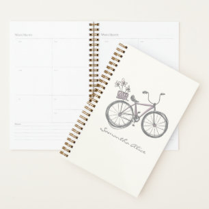 Gepersonaliseerde naam Whimsical Bicycle Schattige Planner
